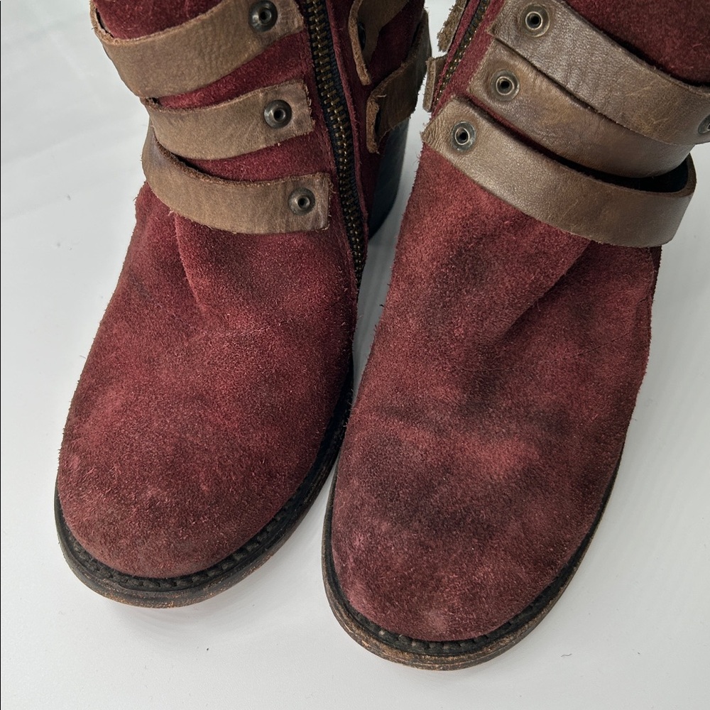 Freebird by Steven Womens Boots Size 8 Blaze Leather Red Wine Distressed Rare - Picture 11 of 11